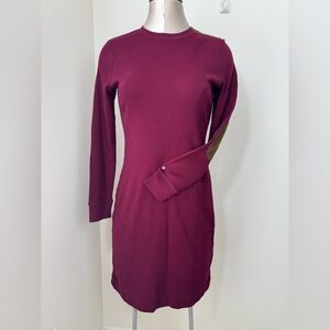 LRL Lauren Jeans CO. Fitted Dress Size Medium Patched Elbows Burgundy